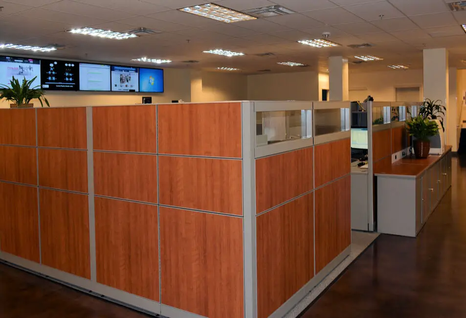 Office with cubicles
